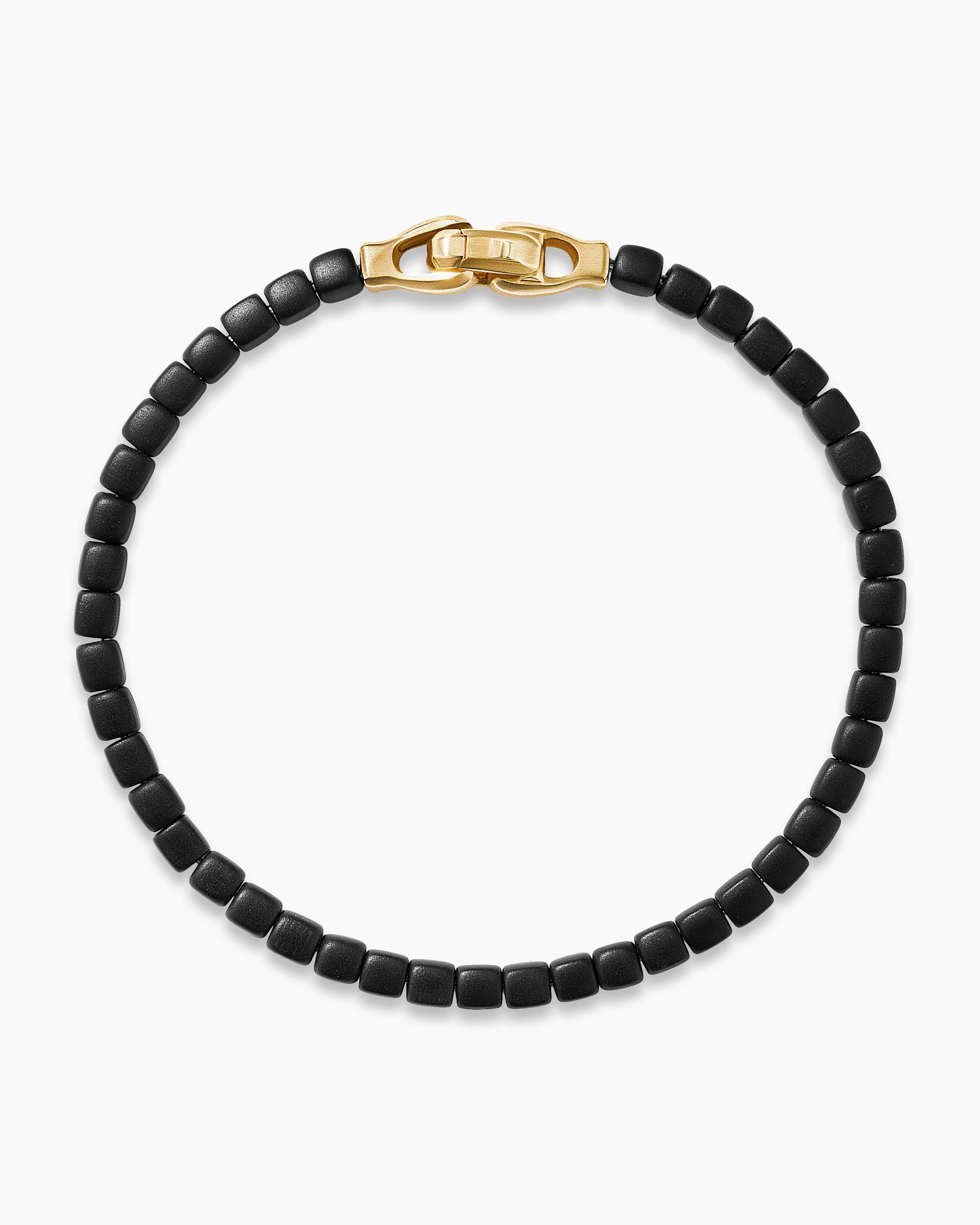 David Yurman Spiritual Beads Bracelet with Black Onyx and 18K Yellow Gold | Men's | Size M