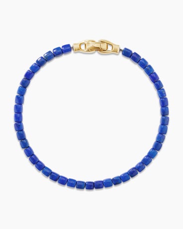 Spiritual Beads Cushion Bracelet with Lapis and 18K Yellow Gold, 4mm