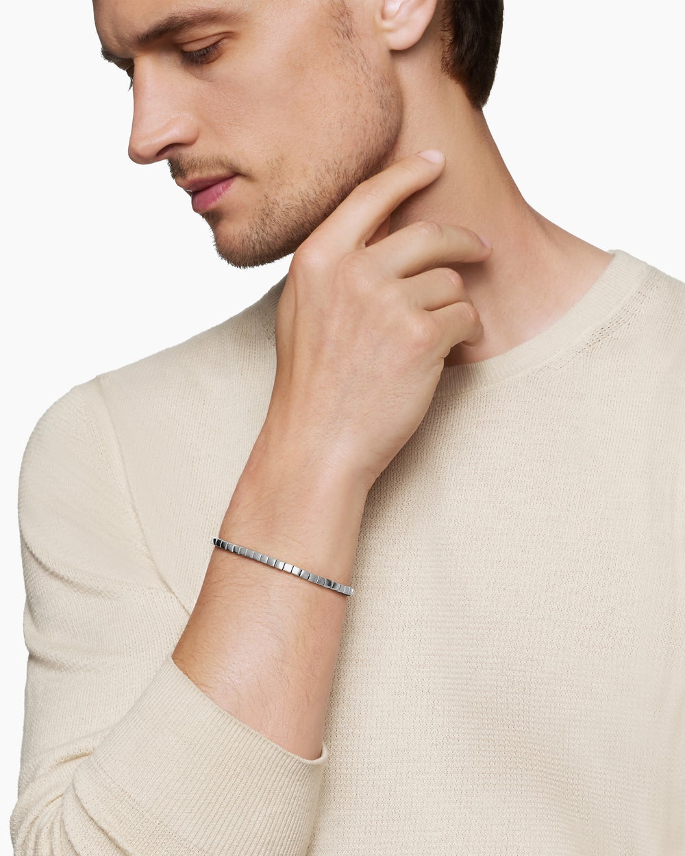 Bracelet coussin Spiritual Beads en argent sterling, 4 mm hommes