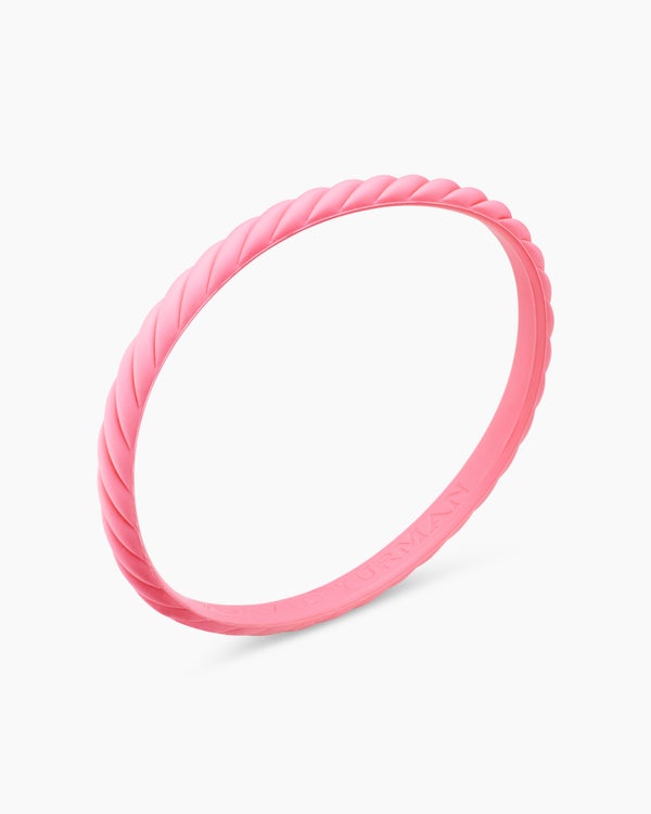 Cable Pink Rubber Bracelet, 6mm