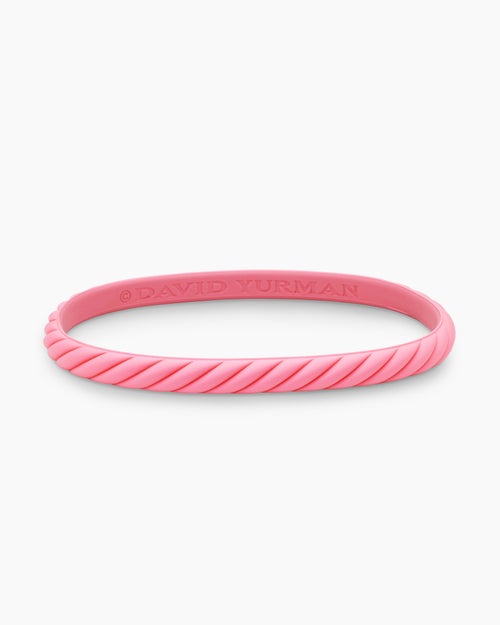 Cable Pink Rubber Bracelet, 6mm