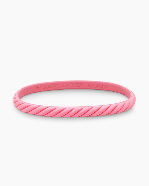 Cable Pink Rubber Bracelet, 6mm