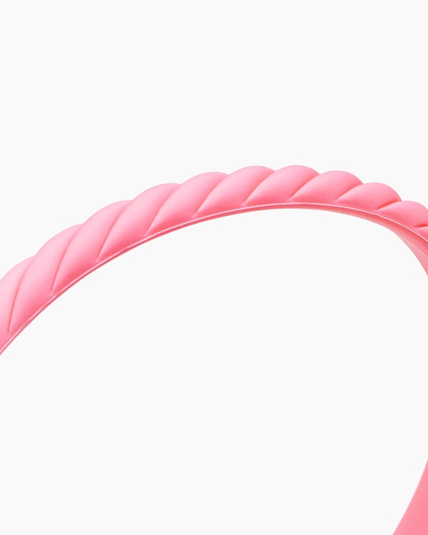 Cable Pink Rubber Bracelet, 6mm