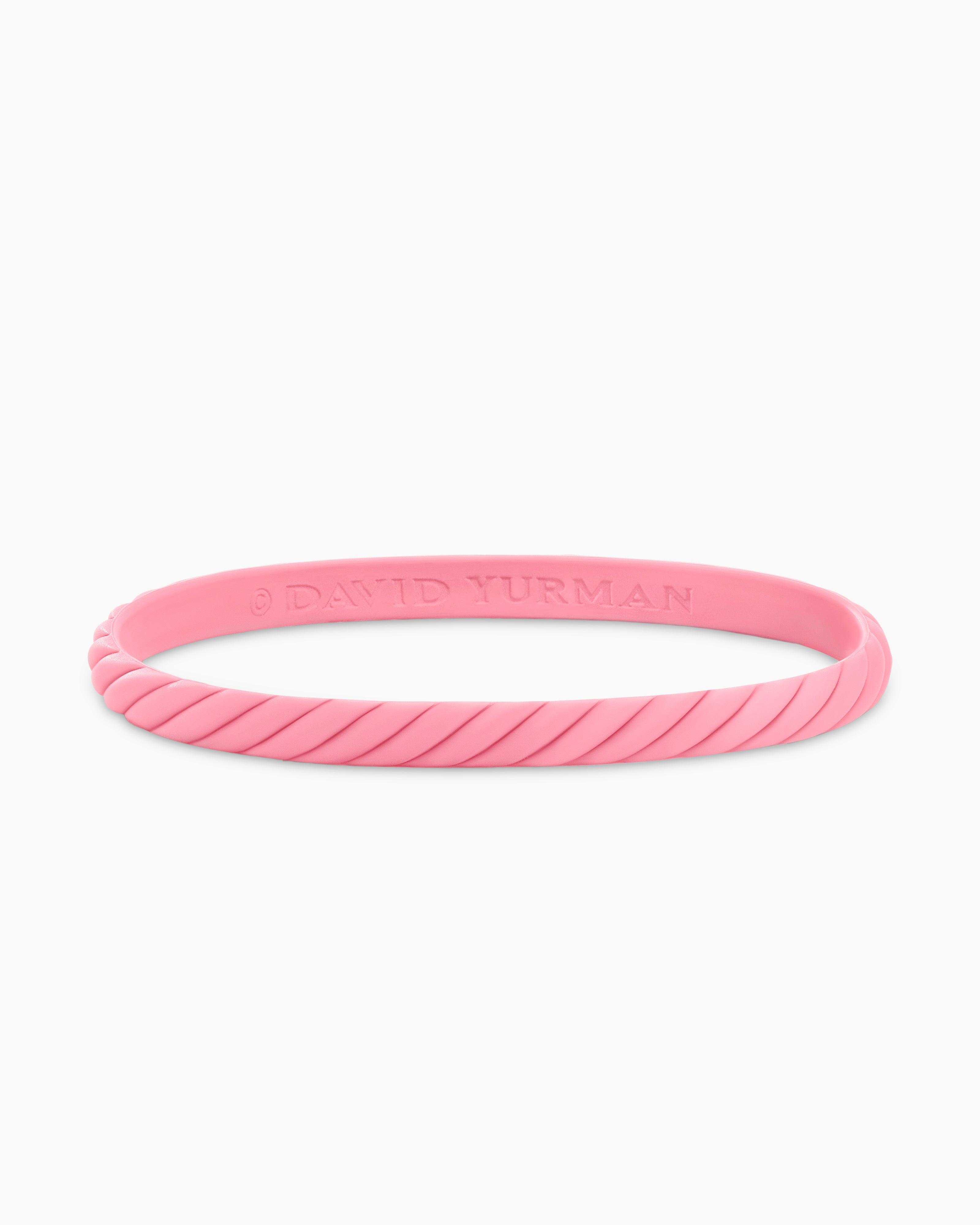 Cable Pink Rubber Bracelet, 6mm