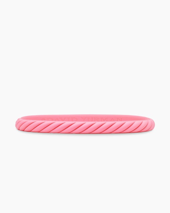 Cable Bracelet in Pink Rubber, 6mm
