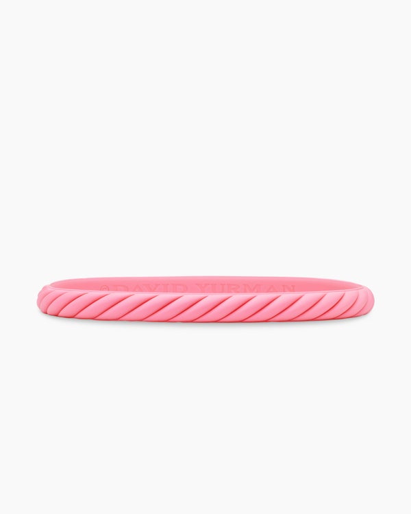 Cable Pink Rubber Bracelet, 6mm