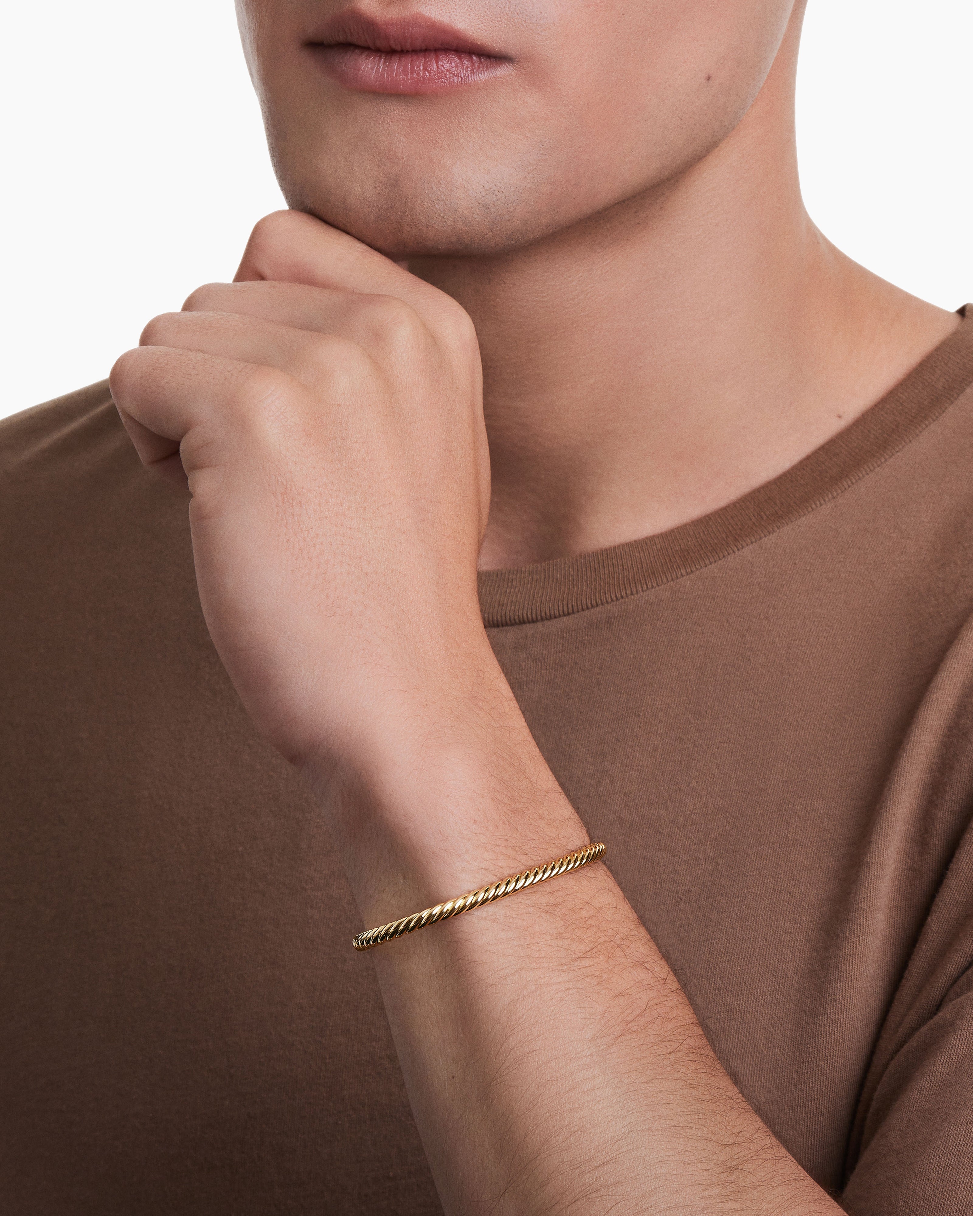 Men's Cable Cuff Bracelet