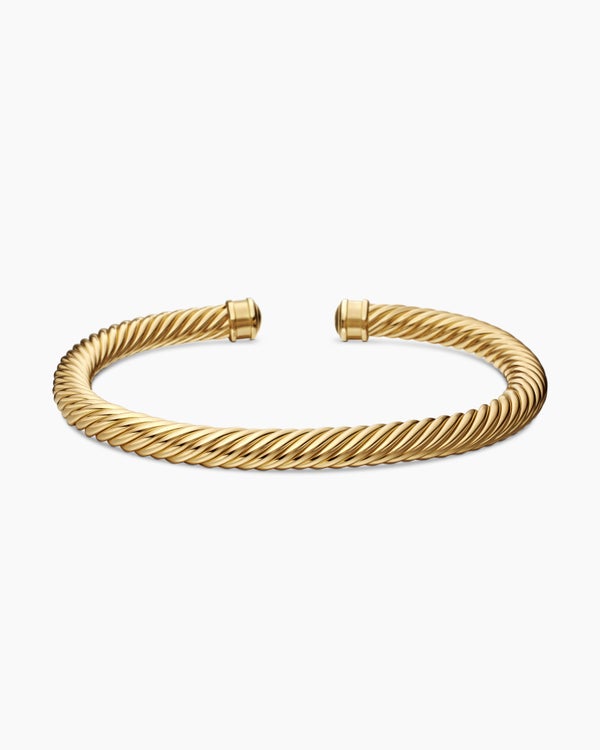 Cable Cuff Bracelet in 18K Yellow Gold, 7mm