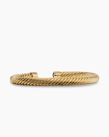 Cable Cuff Bracelet in 18K Yellow Gold, 7mm