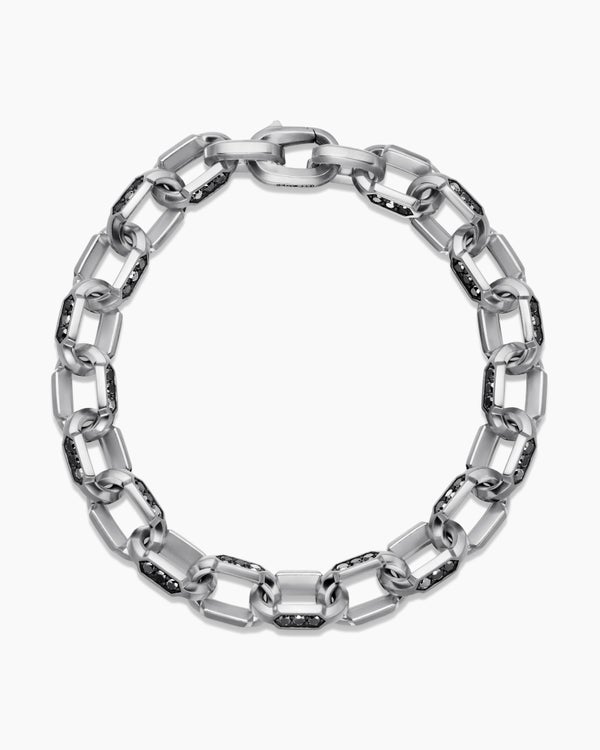 Faceted Chain Bracelet in Sterling Silver, 9.5mm