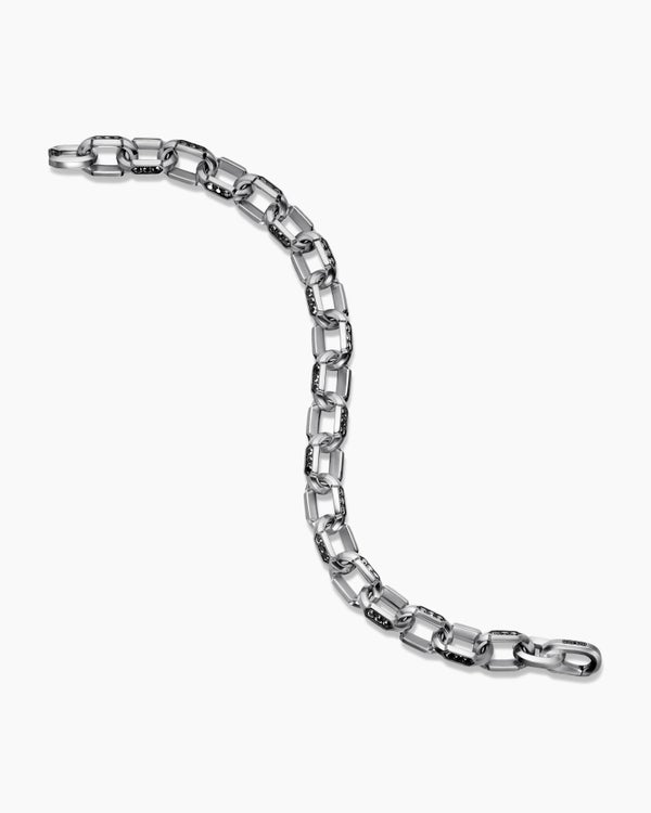 Faceted Chain Bracelet in Sterling Silver, 9.5mm
