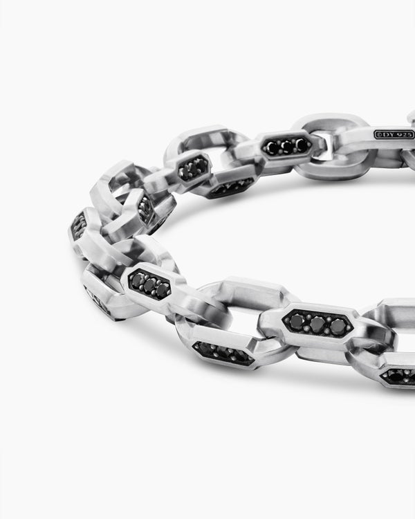 Faceted Chain Bracelet in Sterling Silver, 9.5mm