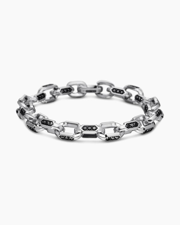 Faceted Chain Bracelet in Sterling Silver, 9.5mm