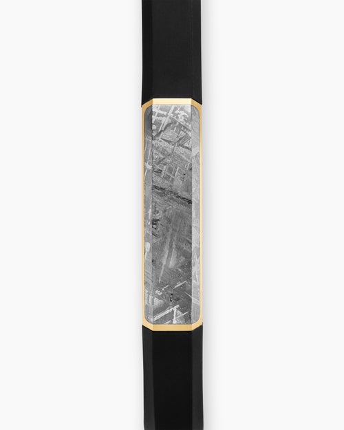Mens Streamline ID Rubber Bracelet with 18K Yellow Gold, 10mm