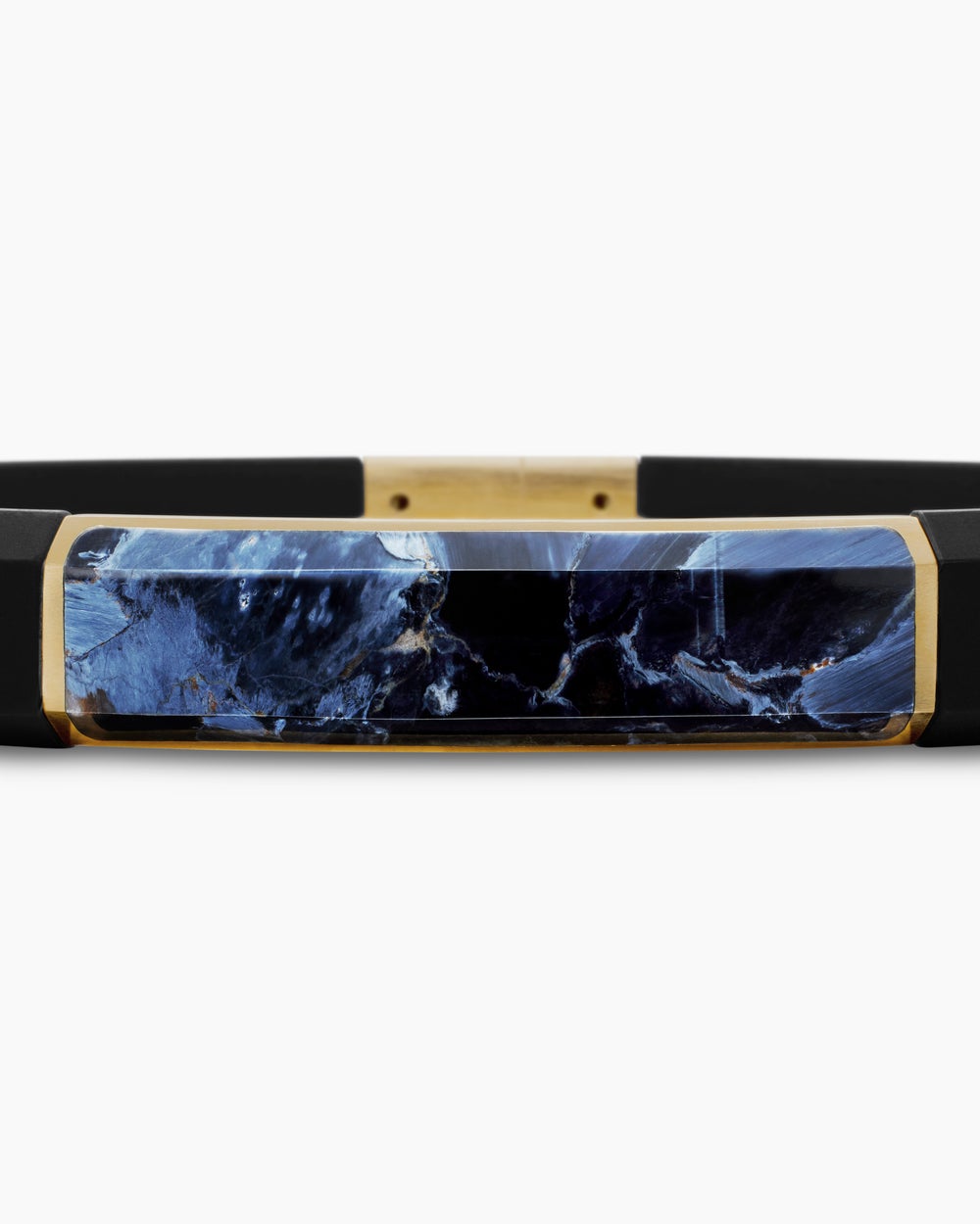 Gourmette d’identification Streamline en caoutchouc avec or jaune 18 carats, 10 mm hommes