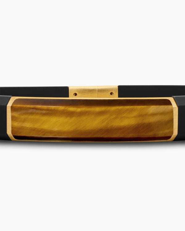 Streamline ID Rubber Bracelet with 18K Yellow Gold, 10mm