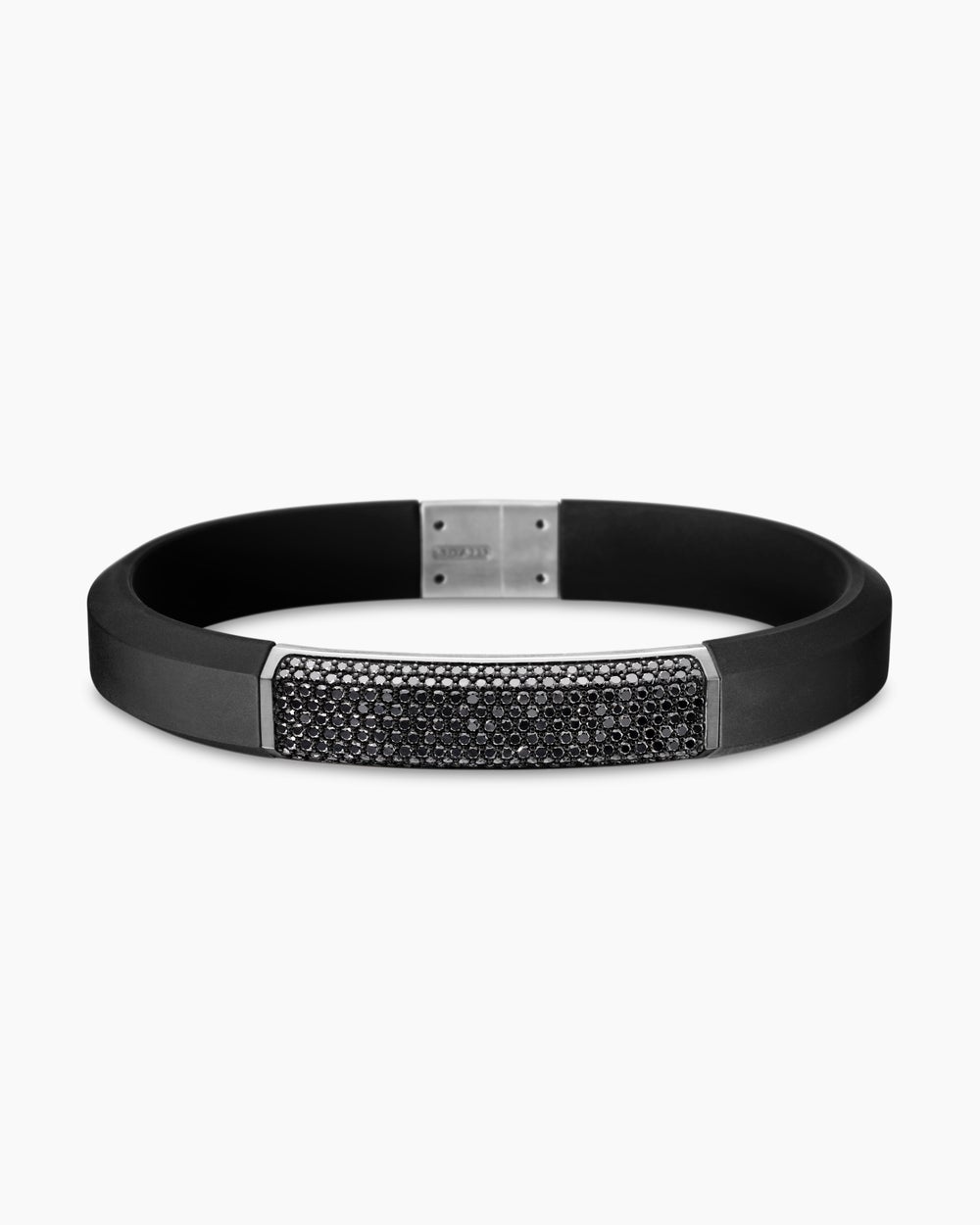 Mens Streamline ID Rubber Bracelet with Sterling Silver, 10mm