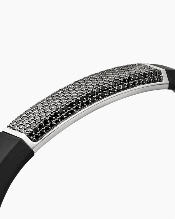 Streamline ID Rubber Bracelet with Sterling Silver, 10mm