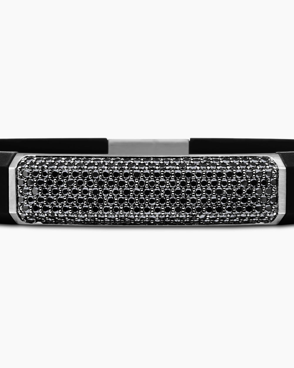 Mens Streamline ID Rubber Bracelet with Sterling Silver, 10mm