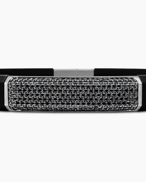 Mens Streamline ID Rubber Bracelet with Sterling Silver, 10mm