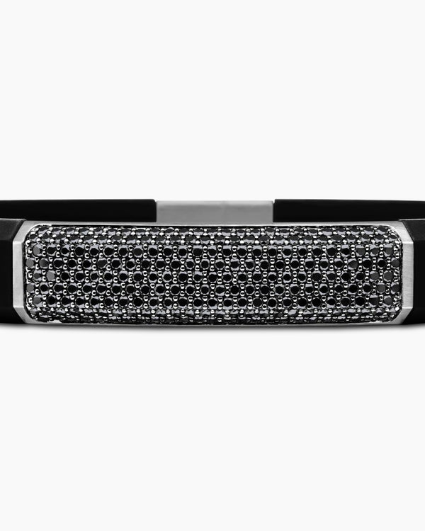 Streamline ID Rubber Bracelet with Sterling Silver, 10mm