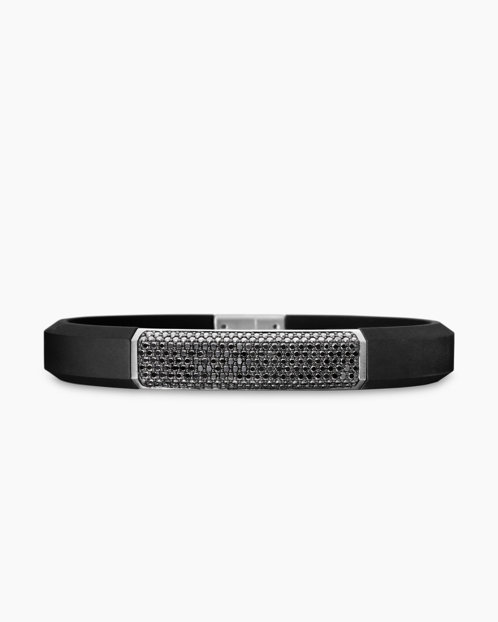 Mens Streamline ID Rubber Bracelet with Sterling Silver, 10mm