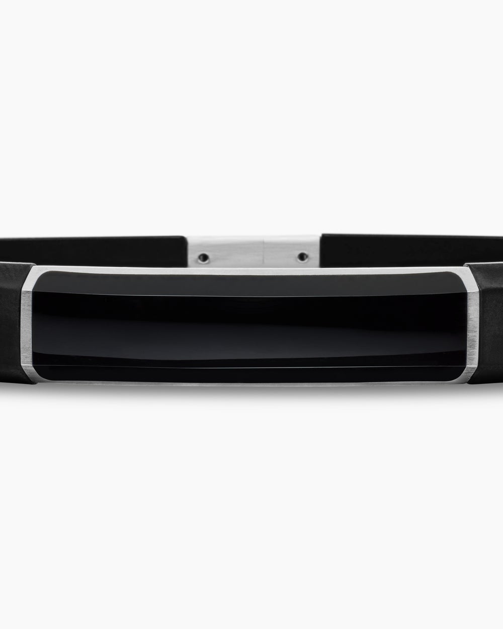 Mens Streamline ID Rubber Bracelet with Sterling Silver, 10mm