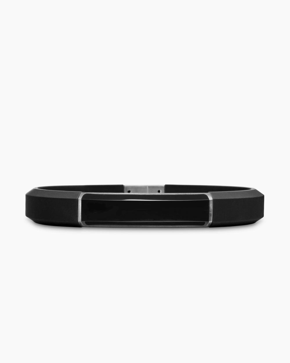 Mens Streamline ID Rubber Bracelet with Sterling Silver, 10mm