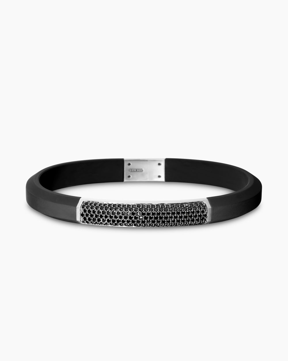 Bracelet d’identité Streamline® en caoutchouc avec argent sterling, 8 mm hommes