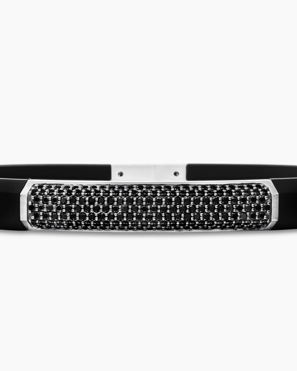 Bracelet d’identité Streamline® en caoutchouc avec argent sterling, 8 mm hommes
