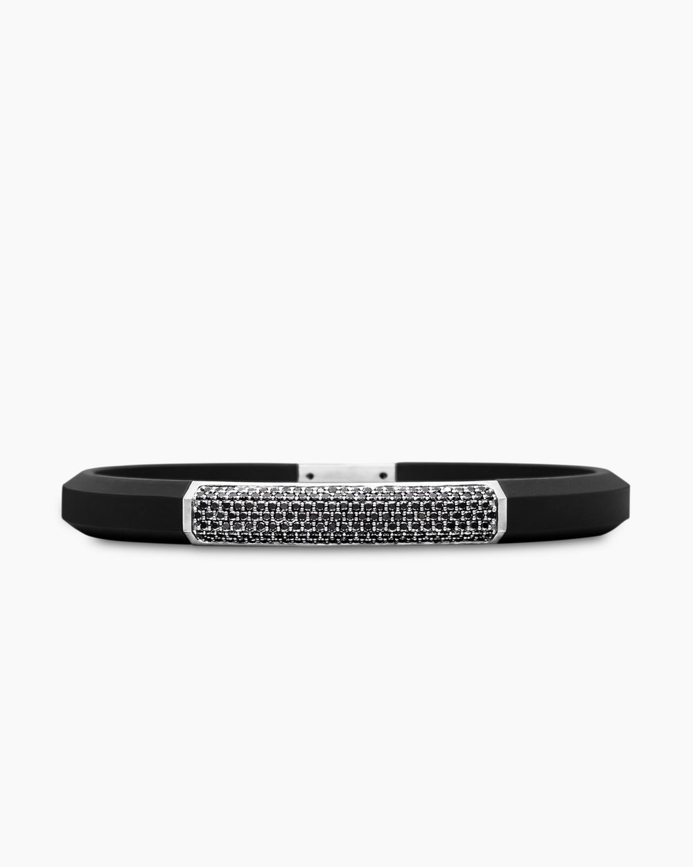 Bracelet d’identité Streamline® en caoutchouc avec argent sterling, 8 mm hommes