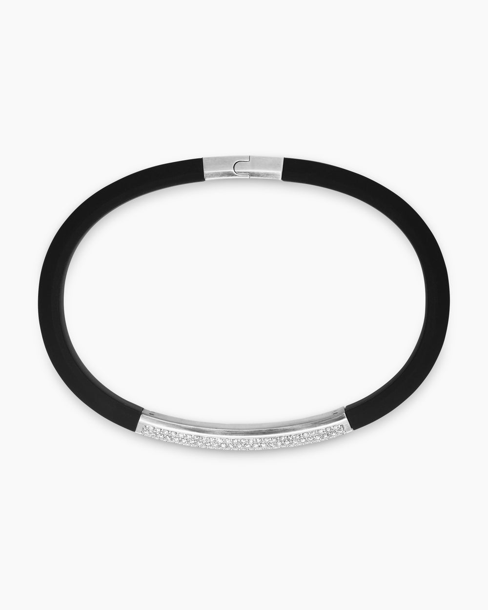 Mens Streamline ID Rubber Bracelet with Sterling Silver, 8mm