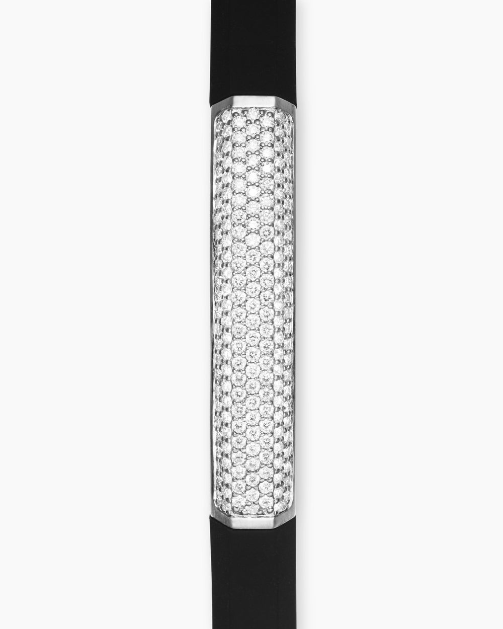 Mens Streamline ID Rubber Bracelet with Sterling Silver, 8mm