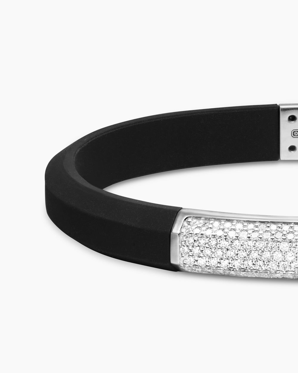 Mens Streamline ID Rubber Bracelet with Sterling Silver, 8mm
