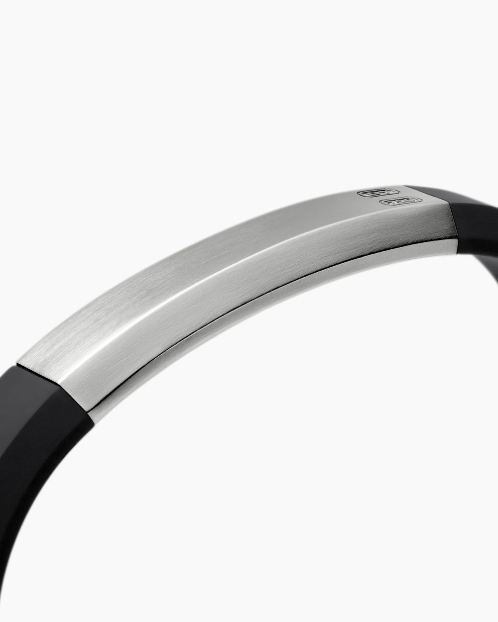 Mens Streamline ID Rubber Bracelet with Sterling Silver, 8mm