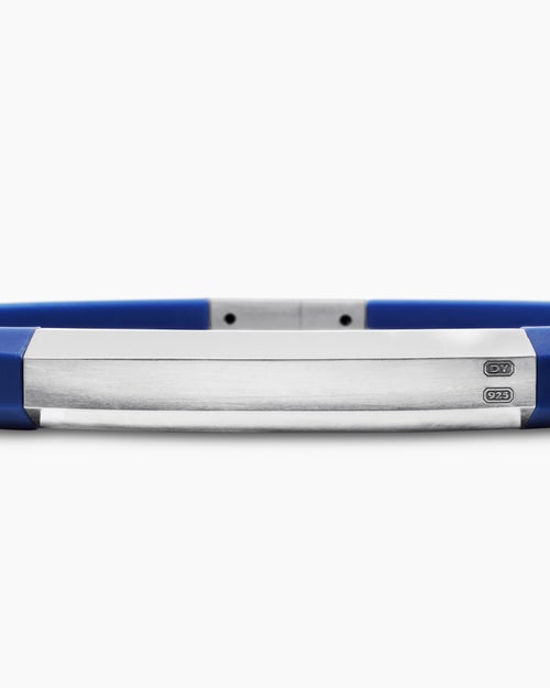 Mens Streamline ID Rubber Bracelet with Sterling Silver, 8mm