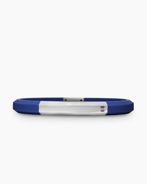 Mens Streamline ID Rubber Bracelet with Sterling Silver, 8mm