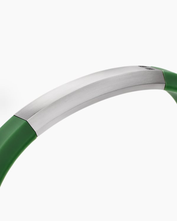 Streamline ID Rubber Bracelet with Sterling Silver, 8mm