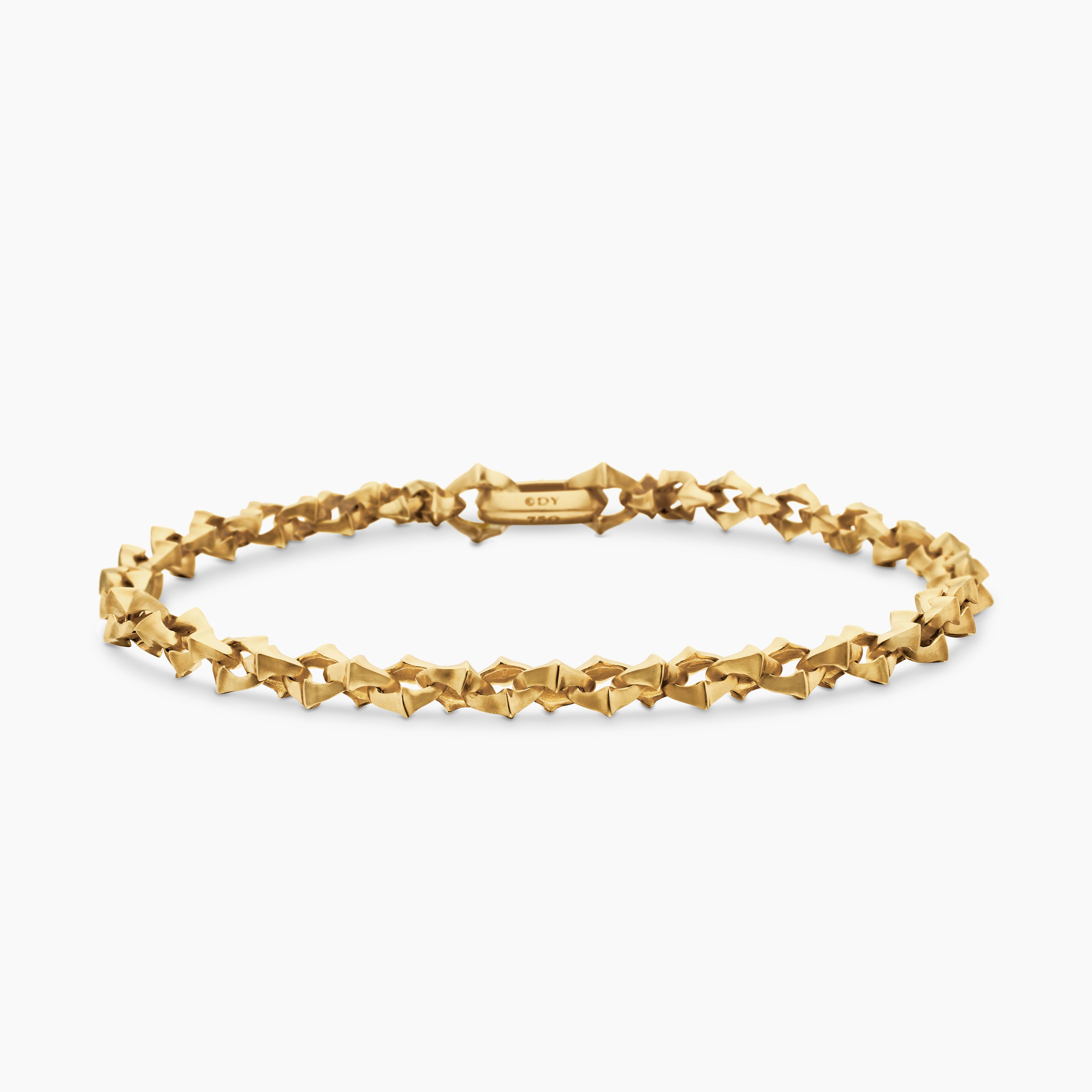 Mens Armory Chain Bracelet in 18K Yellow Gold, 4mm