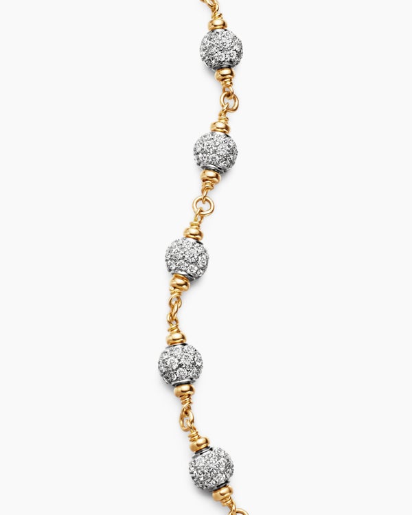 Bracelet Spiritual Beads en or jaune 18 carats avec pavé de diamants, 6 mm