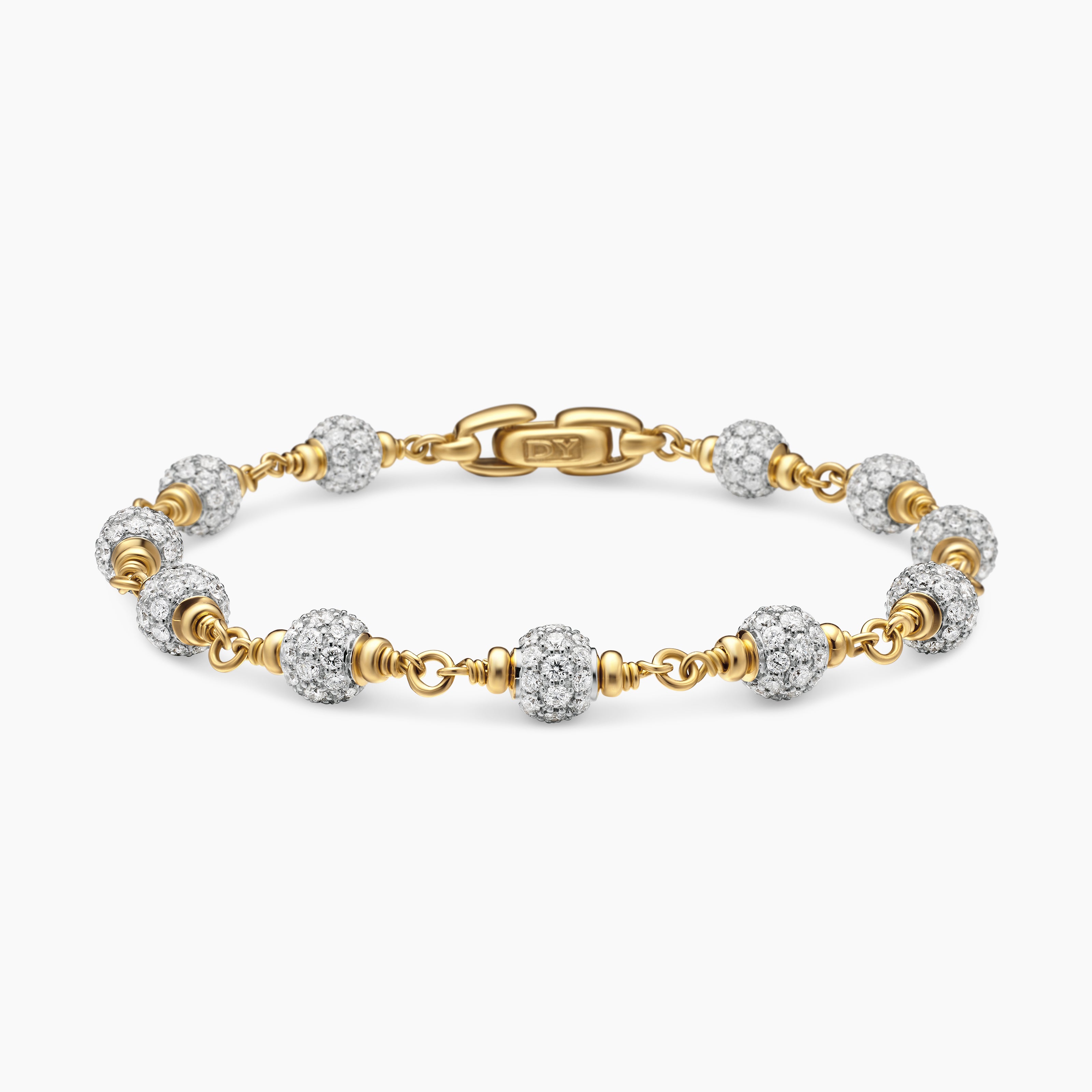 Mens Spiritual Beads Bracelet in 18K Yellow Gold, 6mm