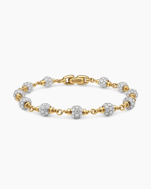 Mens Spiritual Beads Bracelet in 18K Yellow Gold, 6mm