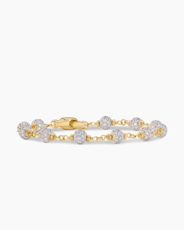 Spiritual Beads Rosary Bracelet in 18K Yellow Gold with Diamonds, 6mm