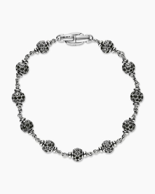 Mens Spiritual Beads Bracelet in Sterling Silver, 6mm