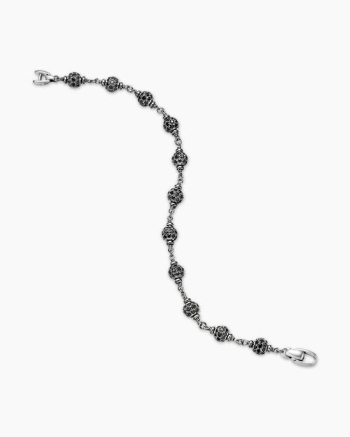 Mens Spiritual Beads Bracelet in Sterling Silver, 6mm