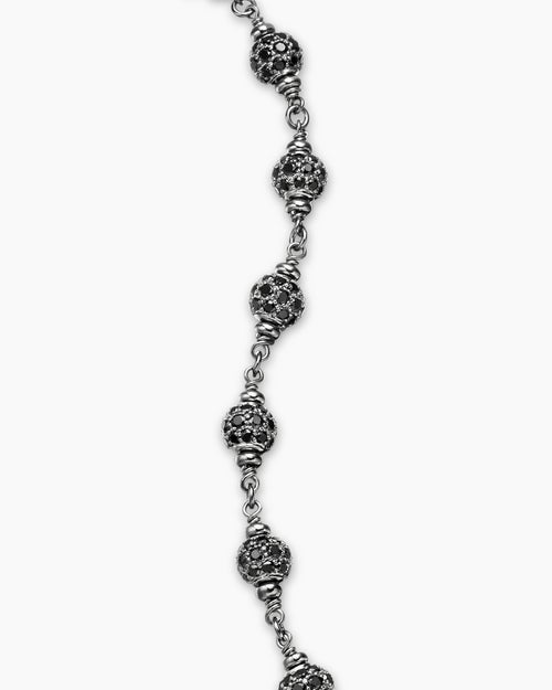 Mens Spiritual Beads Bracelet in Sterling Silver, 6mm