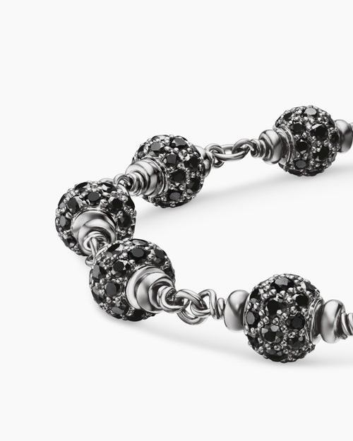 Mens Spiritual Beads Bracelet in Sterling Silver, 6mm