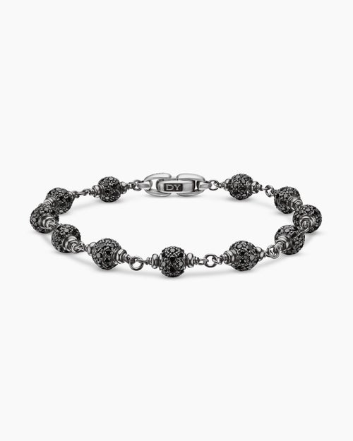 Mens Spiritual Beads Bracelet in Sterling Silver, 6mm