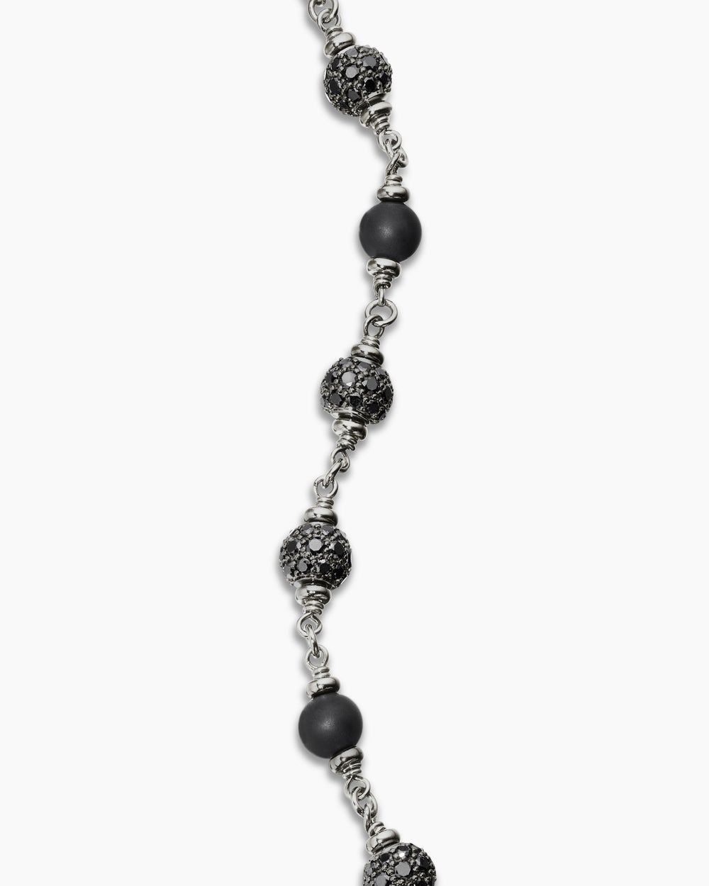 Mens Spiritual Beads Bracelet in Sterling Silver, 6mm