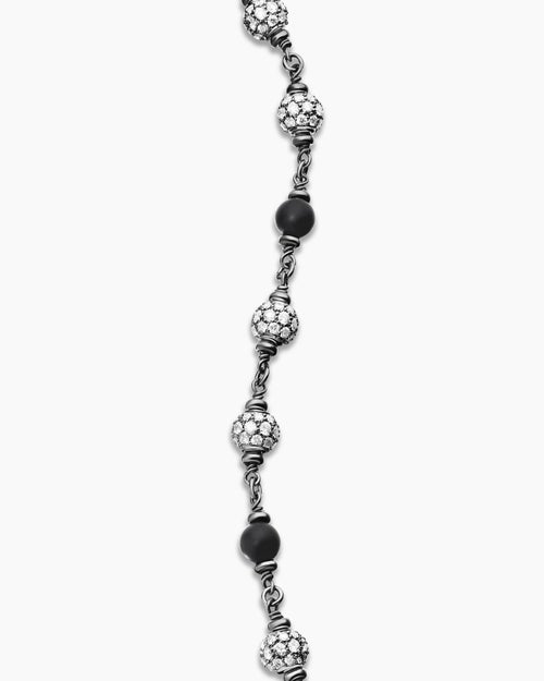 Mens Spiritual Beads Bracelet in Sterling Silver, 6mm